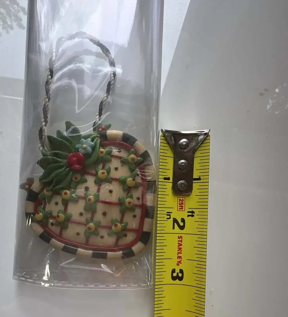 Mary Engelbreit Heart Shaped Decorative Ornament with Floral Pattern